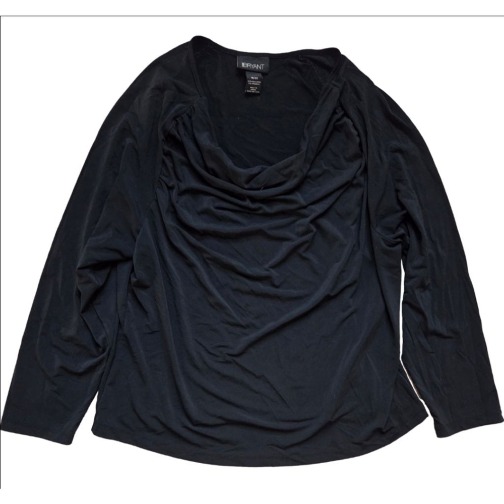 Women's Lane Bryant Black Cowl Neck Long Sleeve Top Plus Size 18